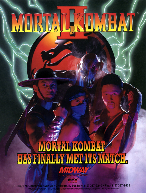 Mortal Kombat II (rev L2.0) Arcade Game Cover